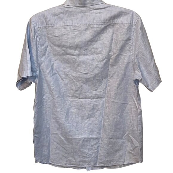Ted Baker London Linen Cotton Blend Short Sleeve Button Down Casual Shirt 5 (XL) - Picture 3 of 7
